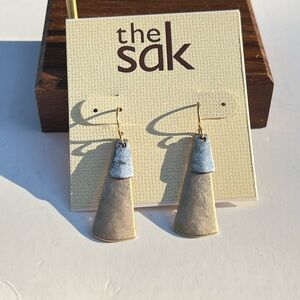 The Sak Two-Tone Gold and Silver Tone Dangle Earrings